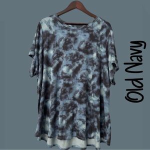 Women’s Plus Old Navy Blue Tie Dye T-shirt 3X